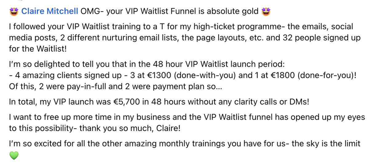 Member result: 5,700 euros in 48 hours