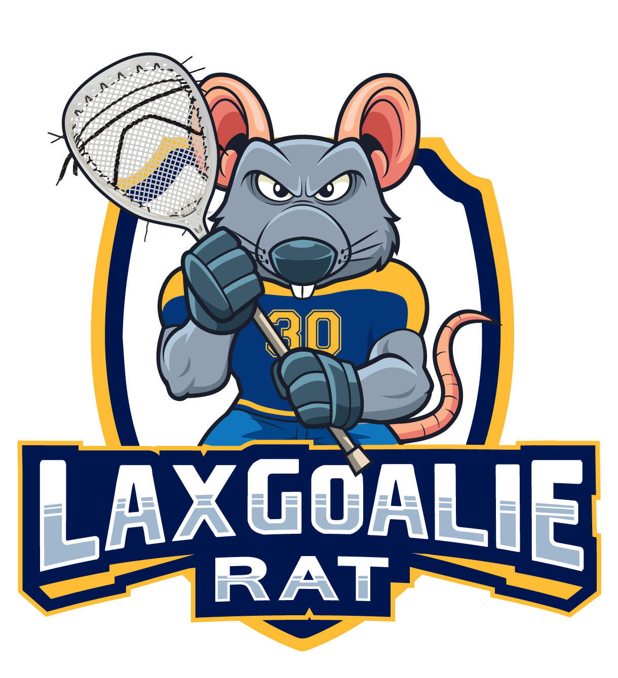 Lax Goalie Rat Logo