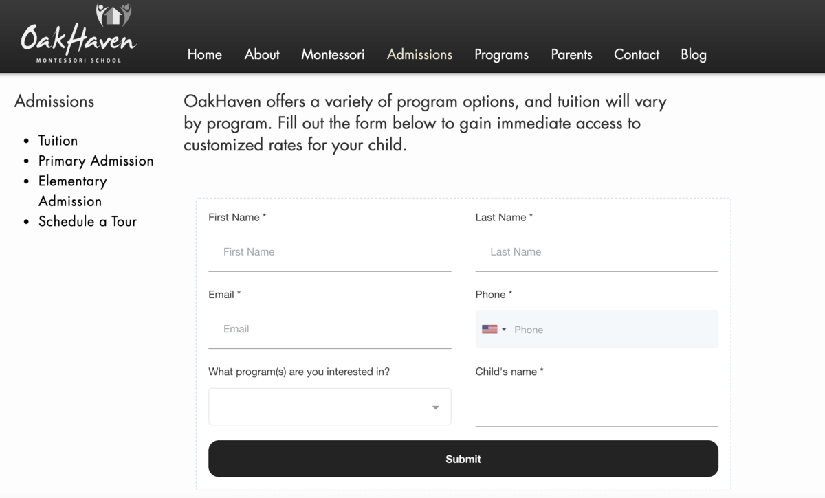 OakHaven Montessori Screenshot