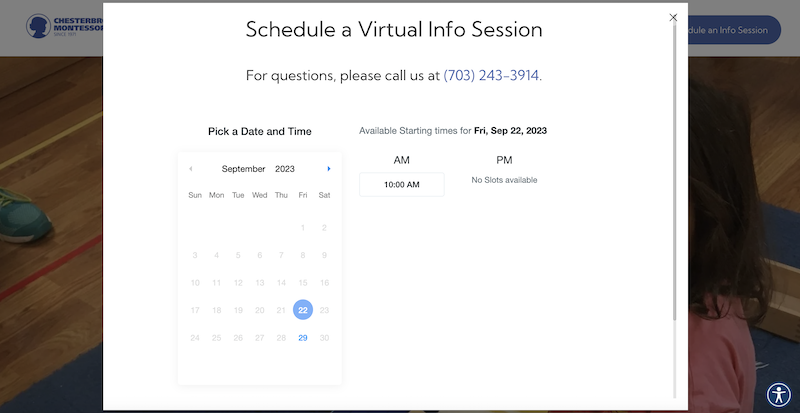 Chesterbrook Tour scheduling