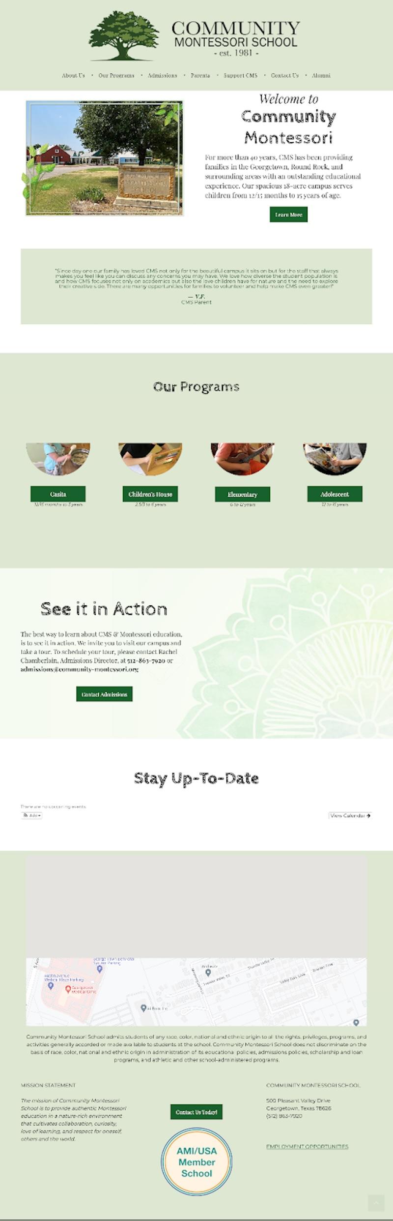 CMS Homepage Before