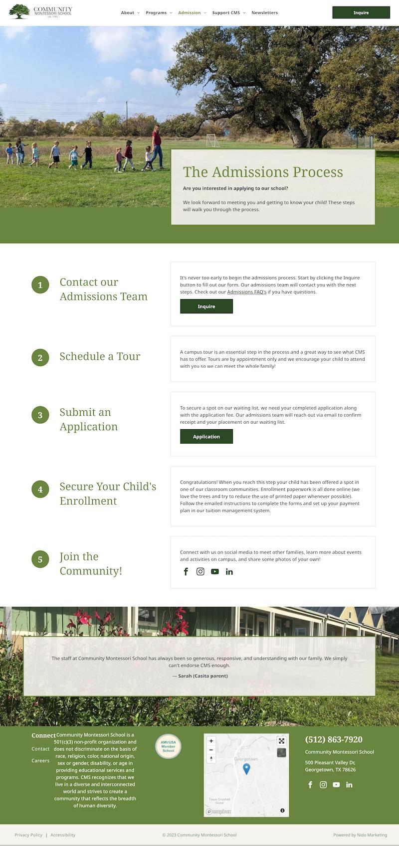 CMS Admissions after