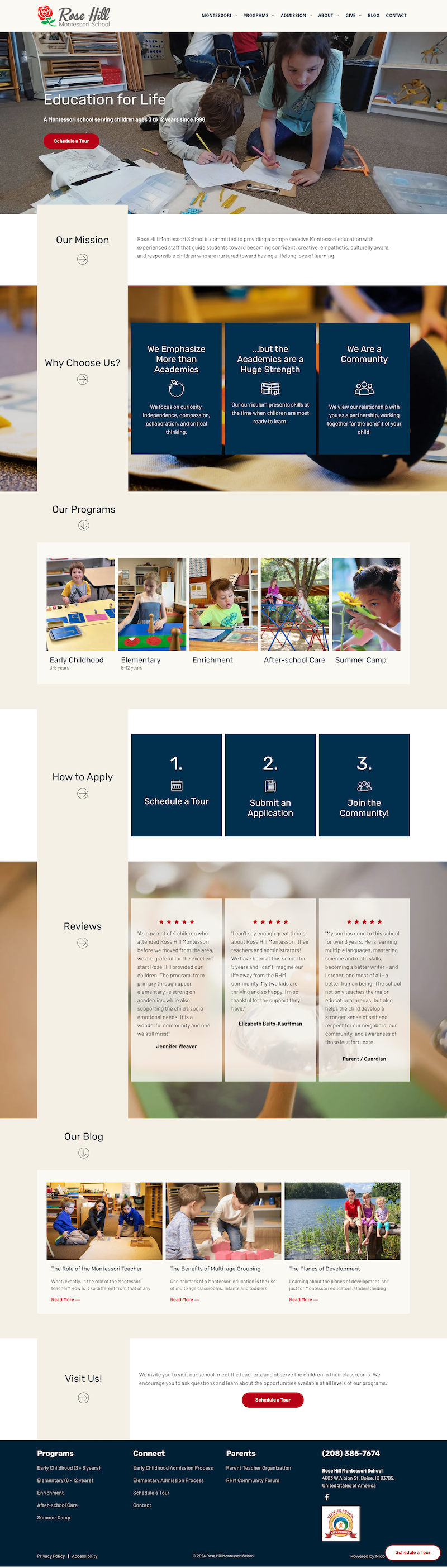Rose Hill Brand New Homepage