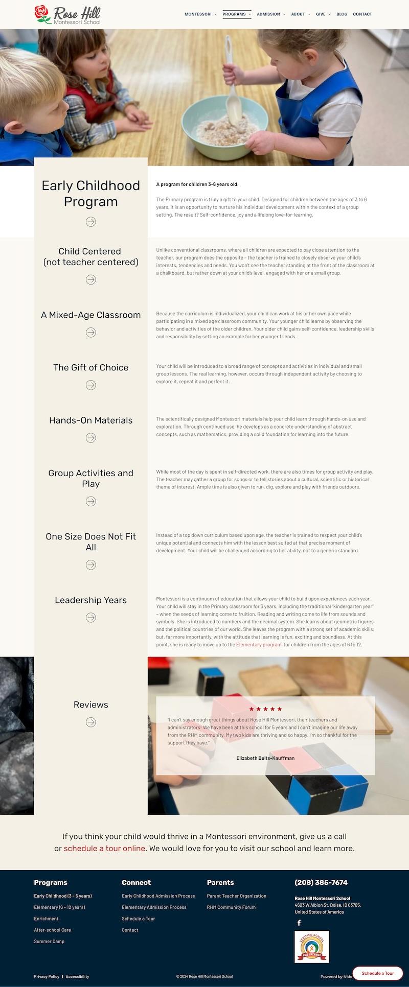 Rose Hill New Program Page