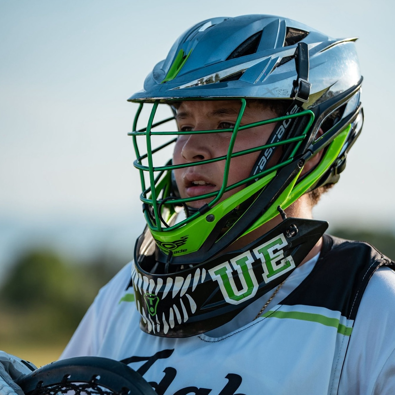 Youth lacrosse goalie focus