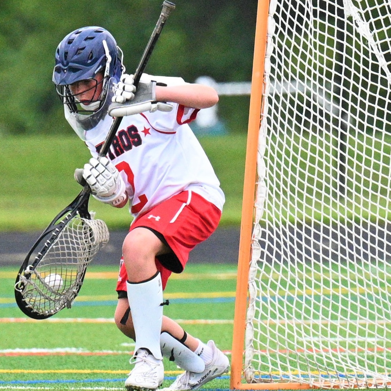 Youth lacrosse goalie victory