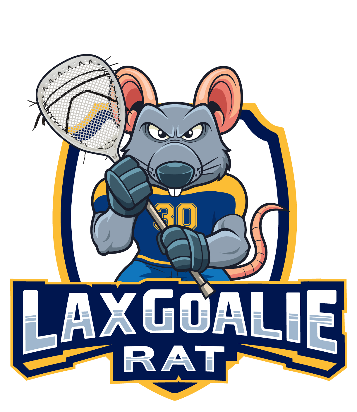 Lax Goalie Rat Logo