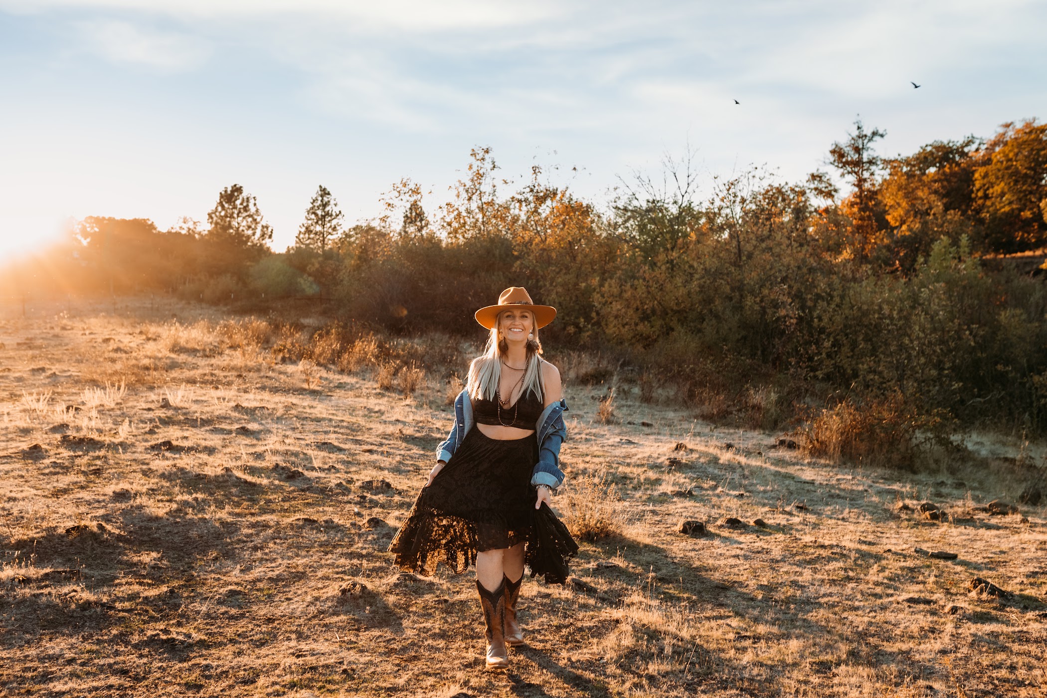 Sausha Davis in a golden field