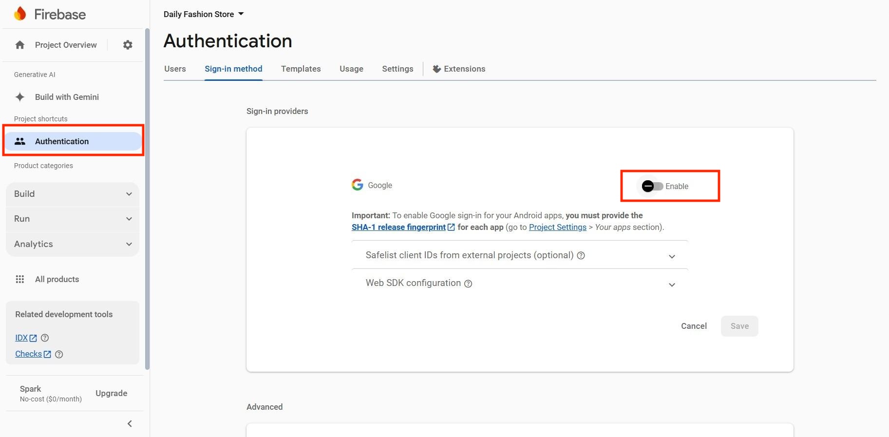 WordPress social login provider settings