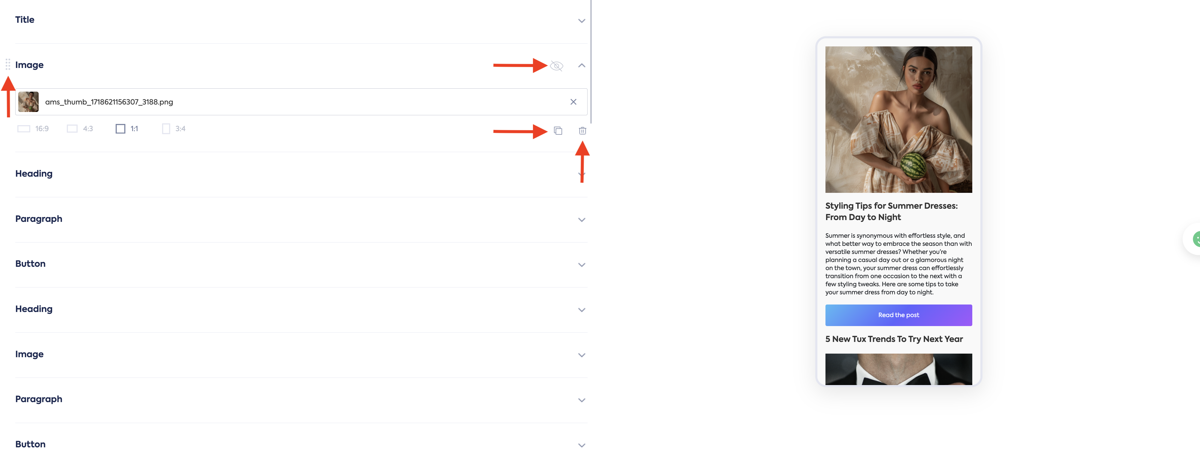 Rearranging post order in mobile app