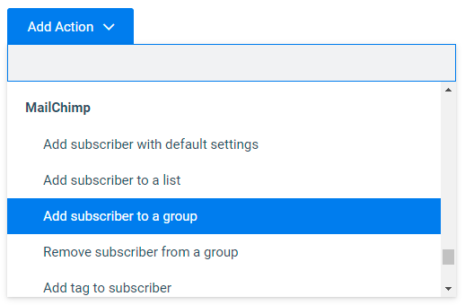 Integration actions list