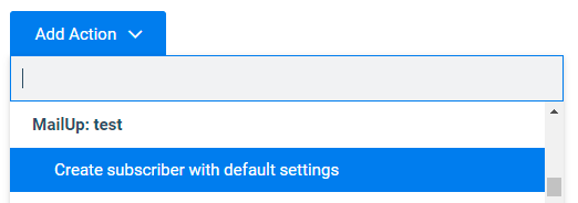Integration action configuration