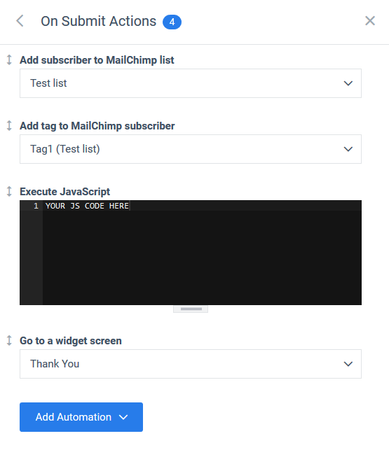 Multiple actions on a button