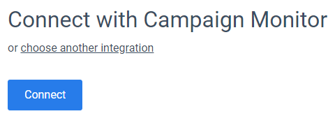 Connect CampaignMonitor