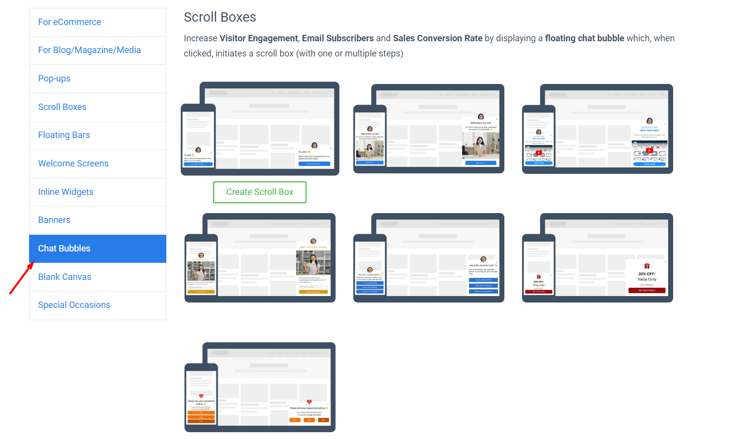 Chat bubble templates