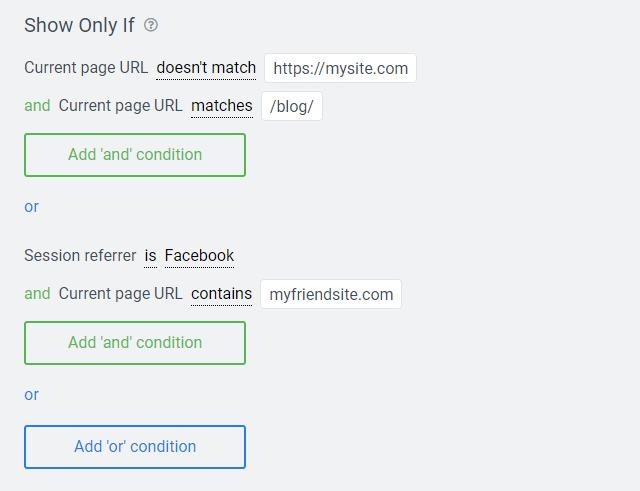 Multiple targeting condition groups