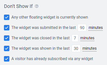 Don't Show If conditions