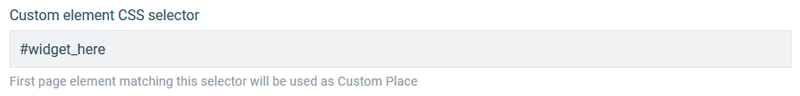 Widget position: Top