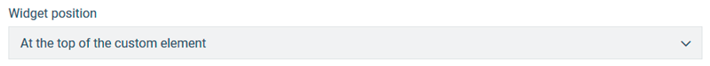 Widget position: Instead