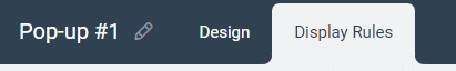 Display Rules tab with Tracking Pixel Code