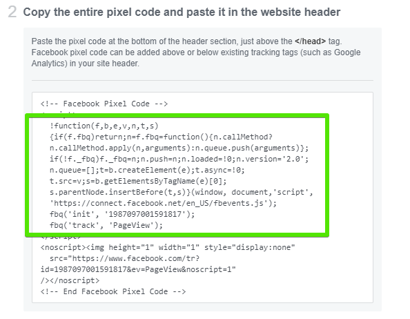 Copy Pixel code