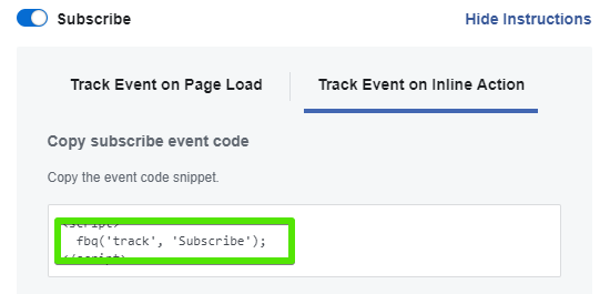 Standard event code examples