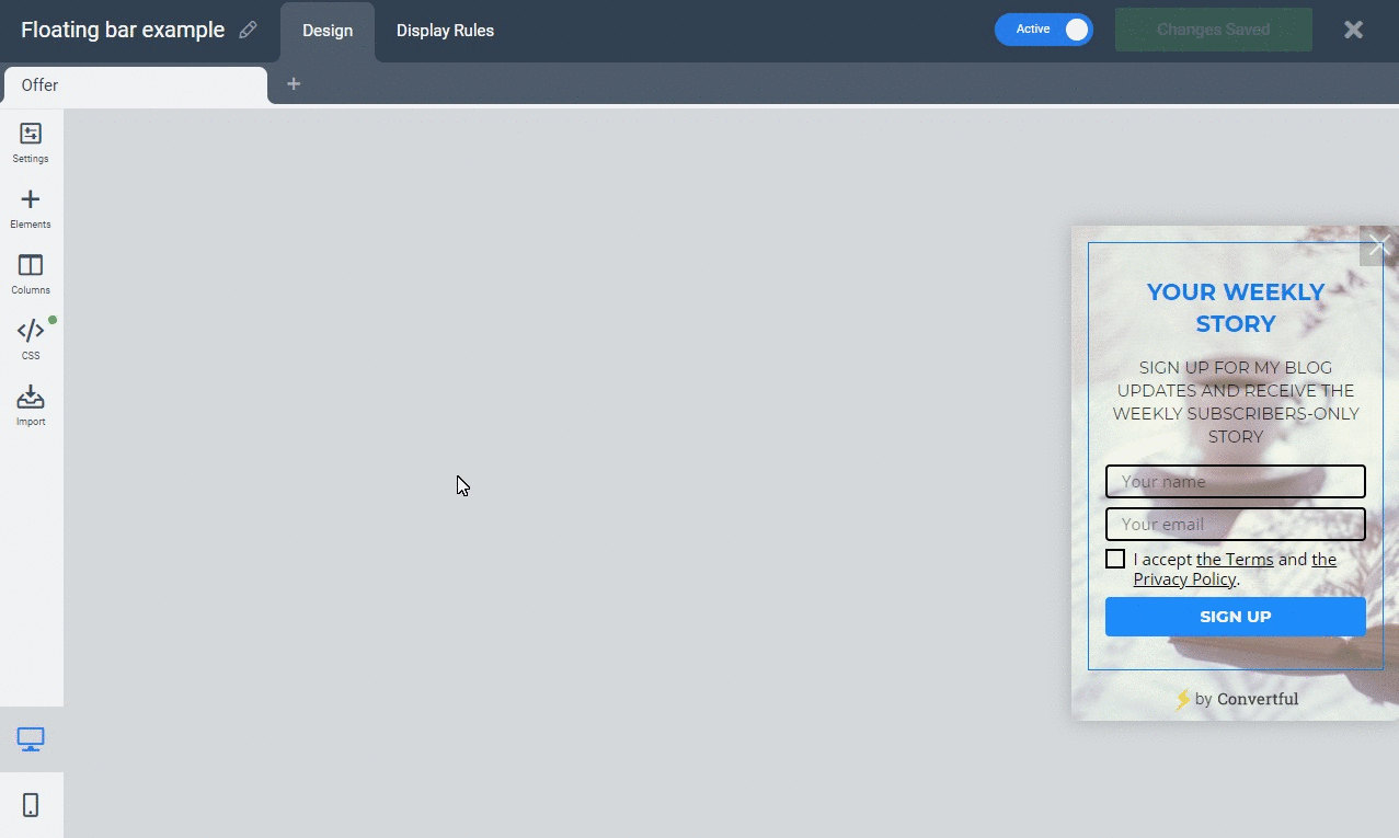 Floating Action Button example