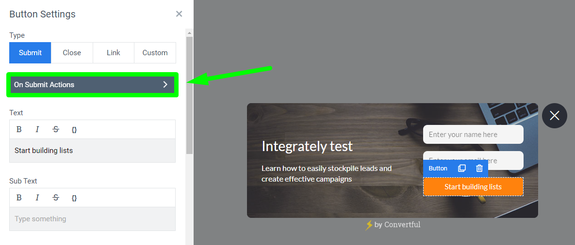 Send webhook action