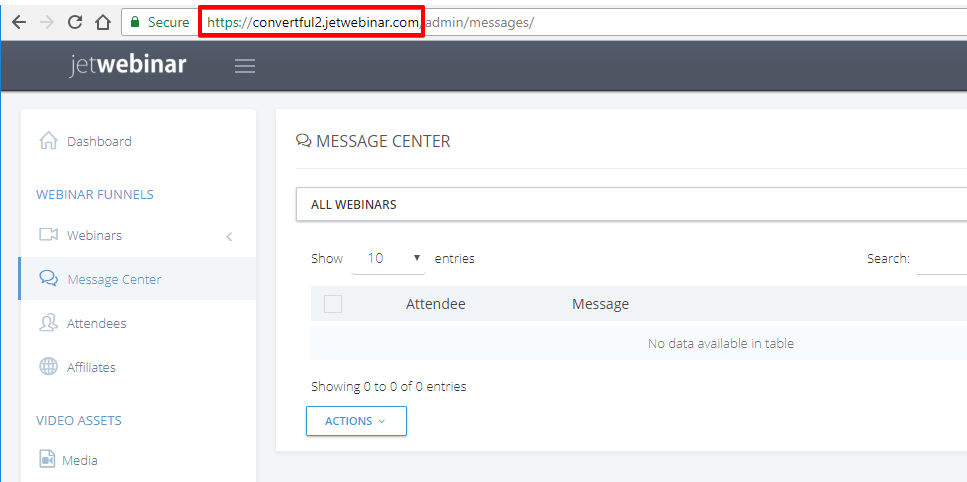 JetWebinar account URL