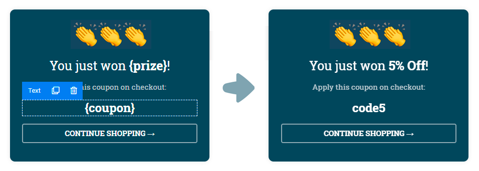 Prize shortcode result
