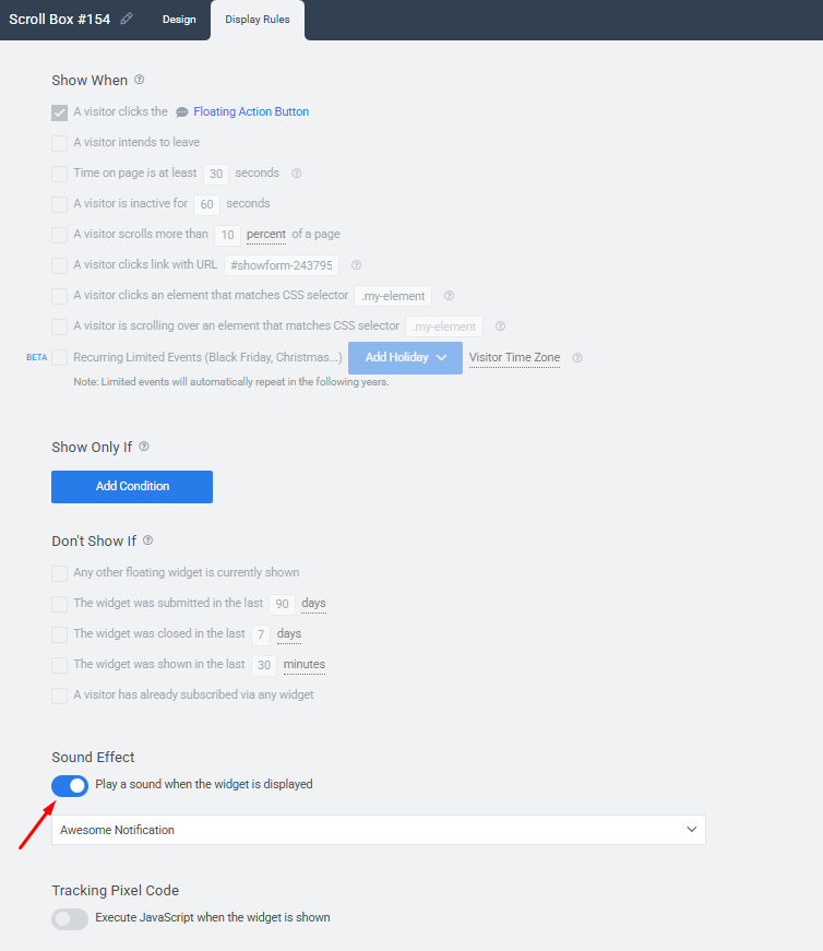 Sound effects toggle