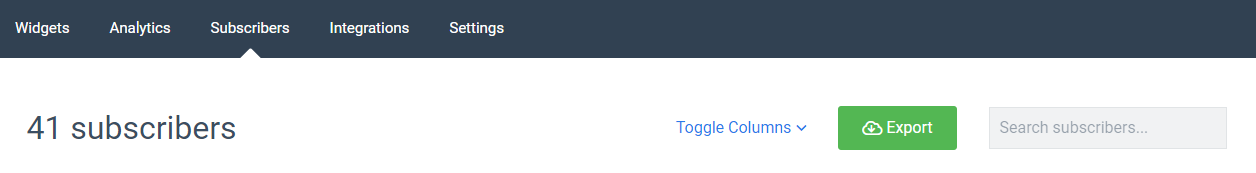 Export button