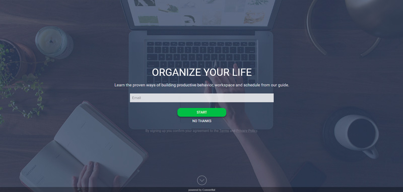 Welcome screen widget example