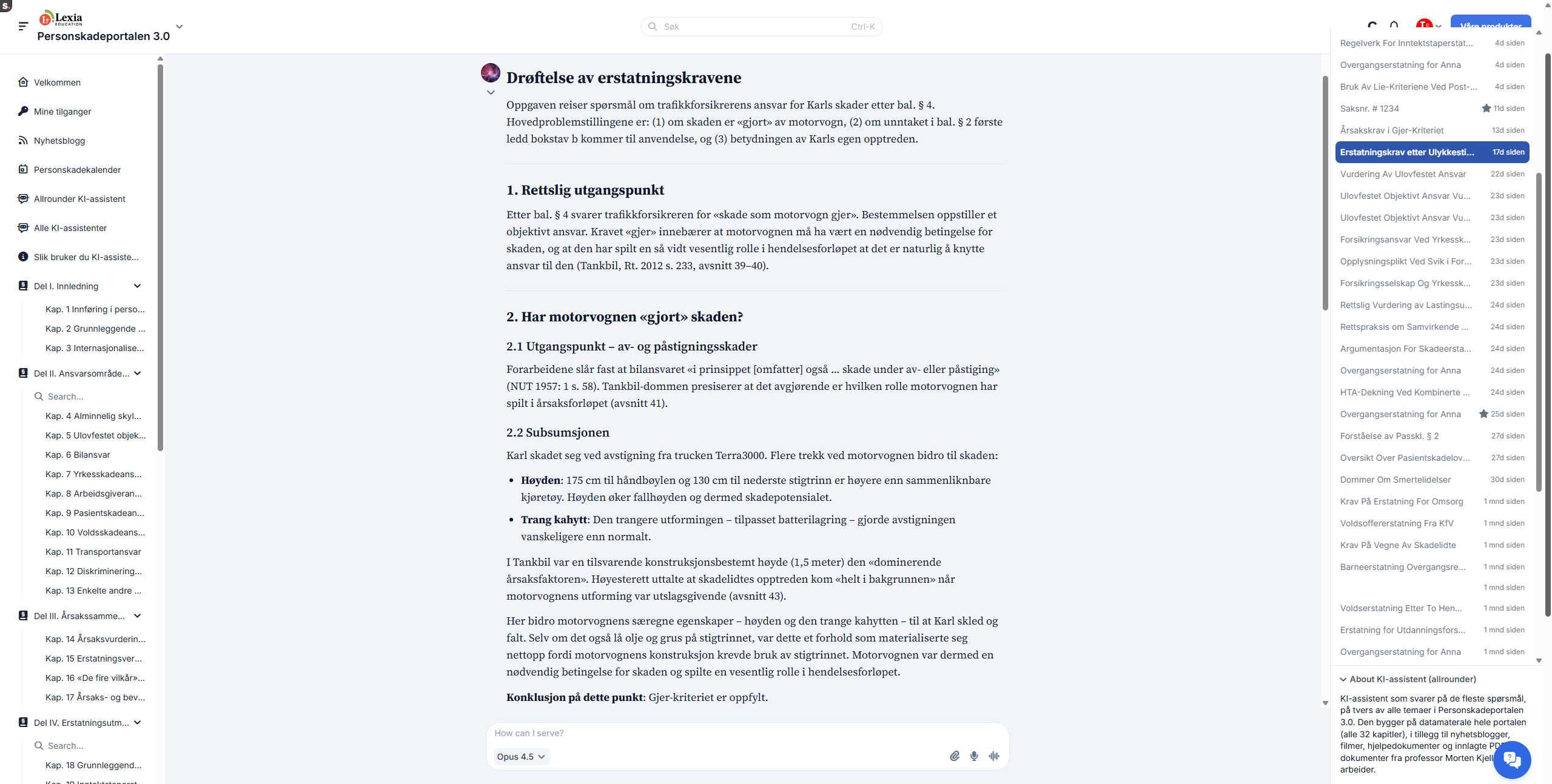 Personskadeportalen – KI-assistent