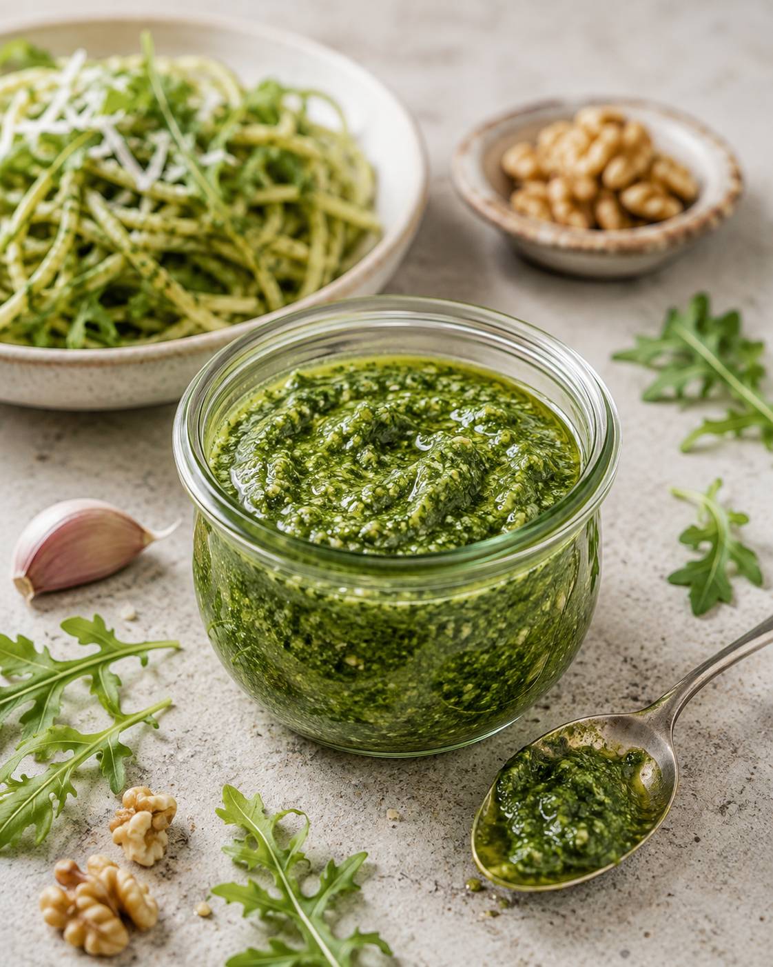 Grøn pesto med rucola