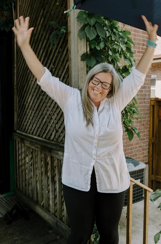 Heather Munro at home, savouring a slow moment