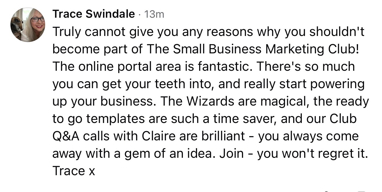 Testimonial from Club member Trace Swindale