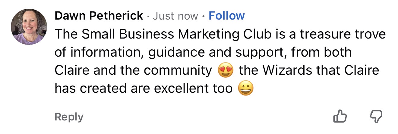 Testimonial from Club member Dawn Petherick