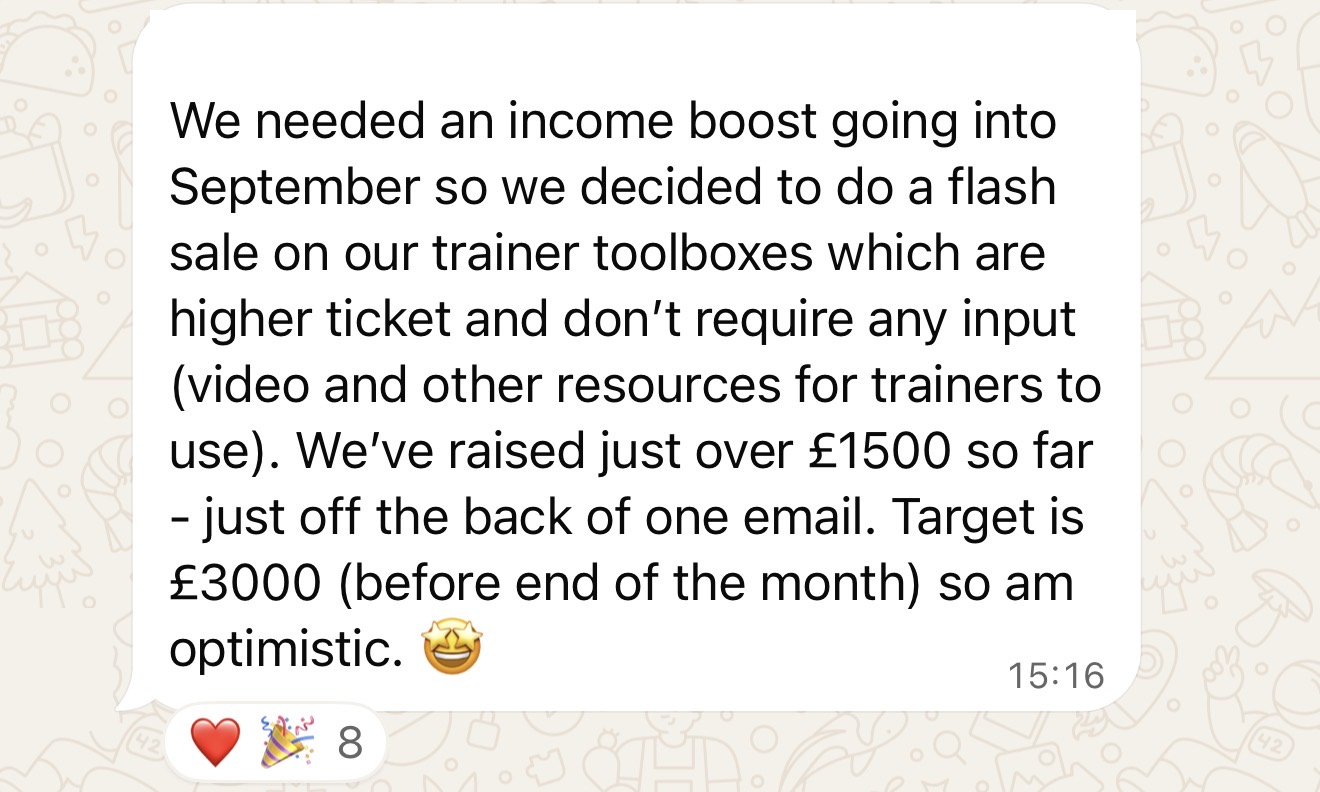 Member win: raised over £1500 from one email