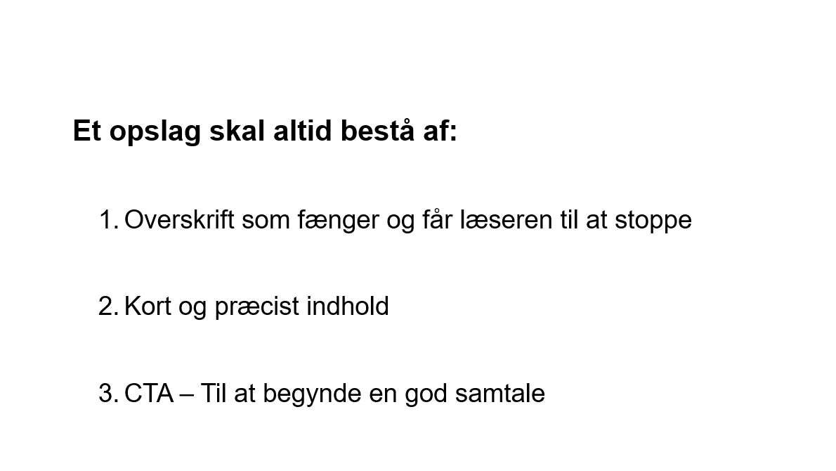 Den gratis træning om planlægning af opslag