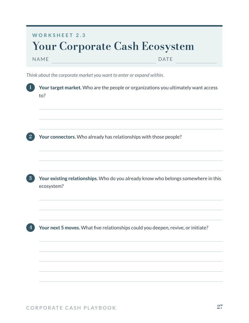 Worksheet 2.3: Your Corporate Cash Ecosystem