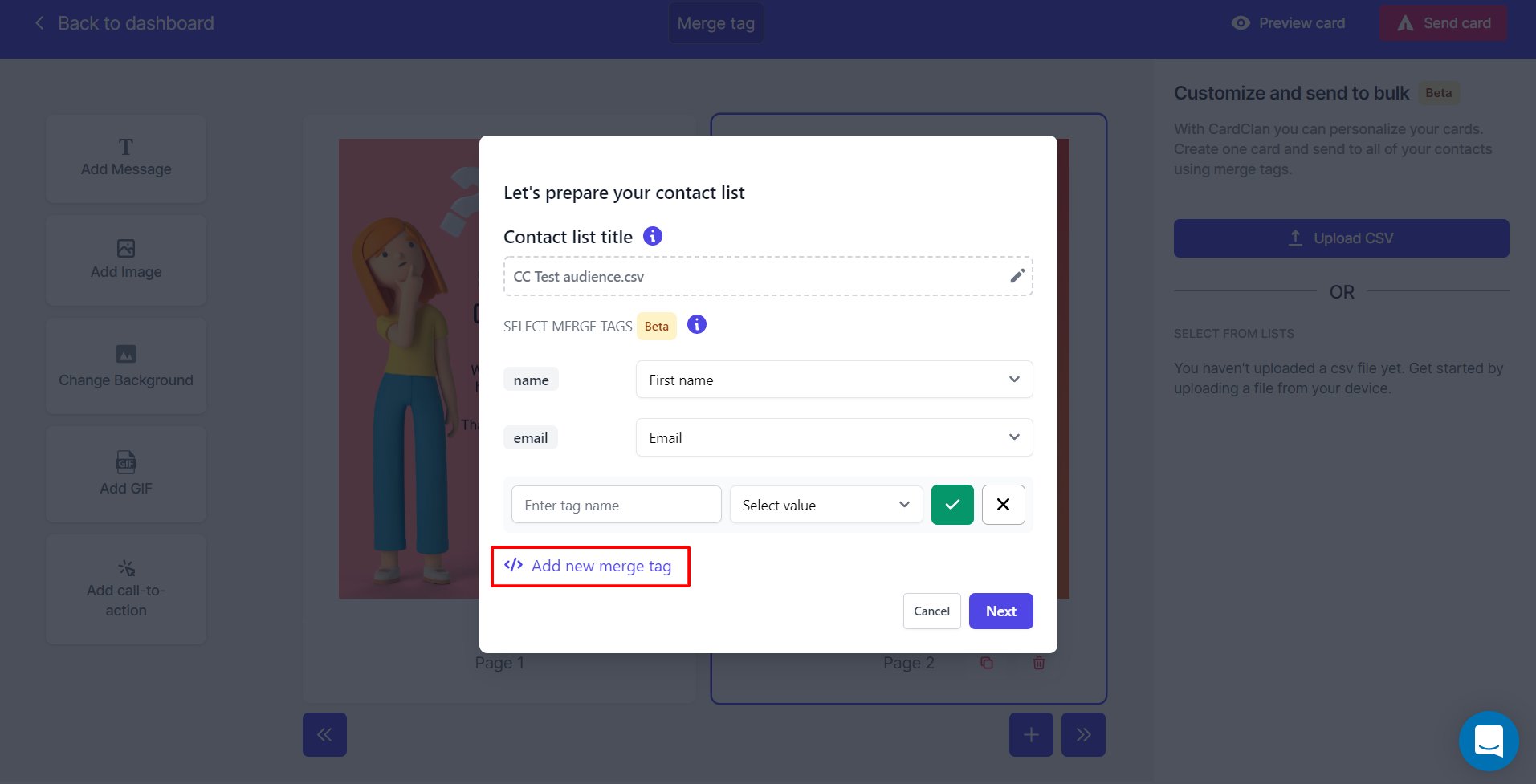 Add Custom Merge Tag Add Custom Merge Tag