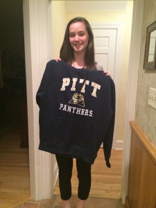 After careful deliberation and lots of texts, Anna chose Pitt over Lehigh, Lafayette, Fairfield & Muhlenberg. 