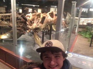 #trexselfie Mom's hair at least made the pic. 