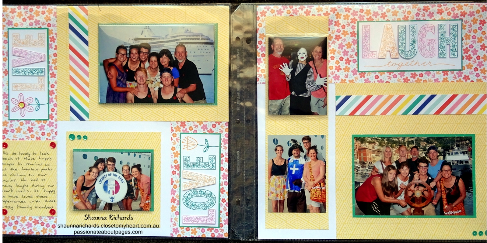 Live, Laugh Love (S1705) is May 2017 Stamp of the Month. Perfect for scrapbookers. I've added Flip flaps to include extra photos. www.shaunnarichards.closetomyheart.com.au