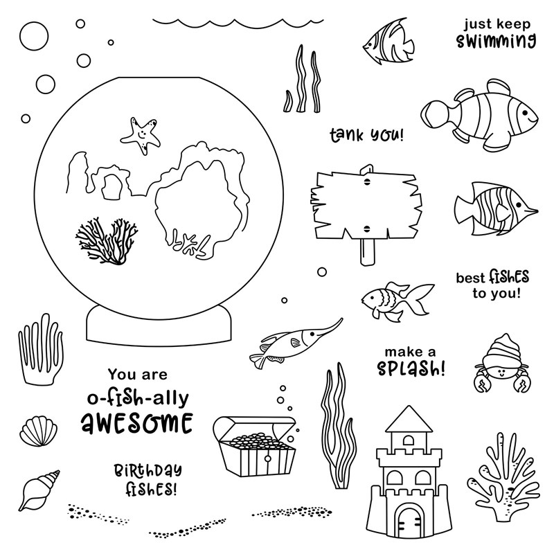 Create your own ocean scene with O-fish-ally Awesome (S2004) – April 2020's Stamp of the Month from Close To My Heart. Perfect for scrapbookers and card makers. Order yours from https://shaunnarichards.closetomyheart.com.au/ during April 2020