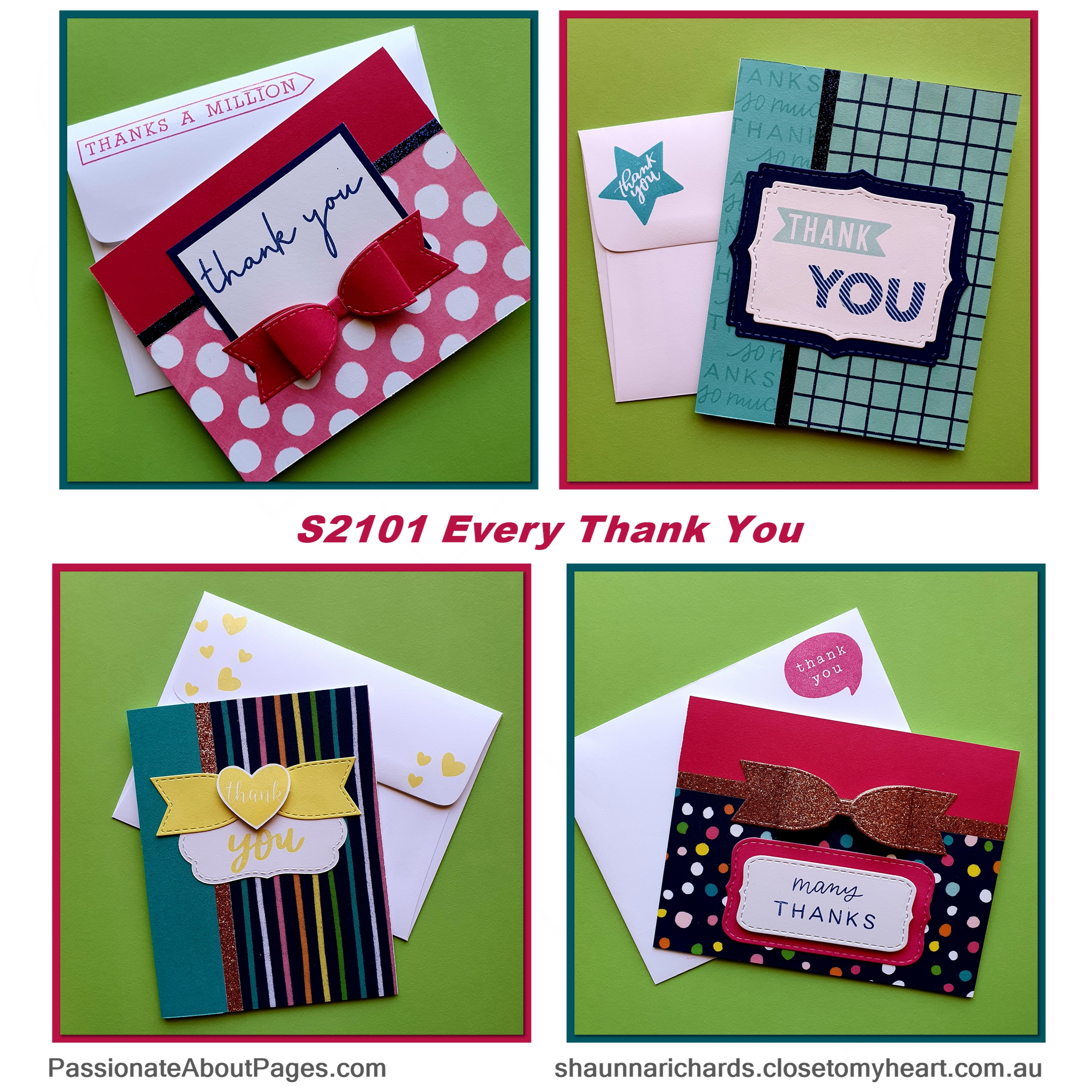 Create pages and cards with Every Thank you (S2101) – January 2021's Stamp of the Month from Close To My Heart. Order yours from https://shaunnarichards.closetomyheart.com.au/ during January 2021 only
