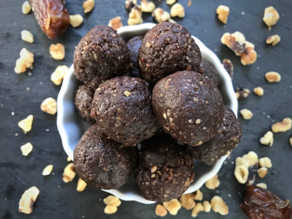 No-bake salted chocolate coffee energy balls