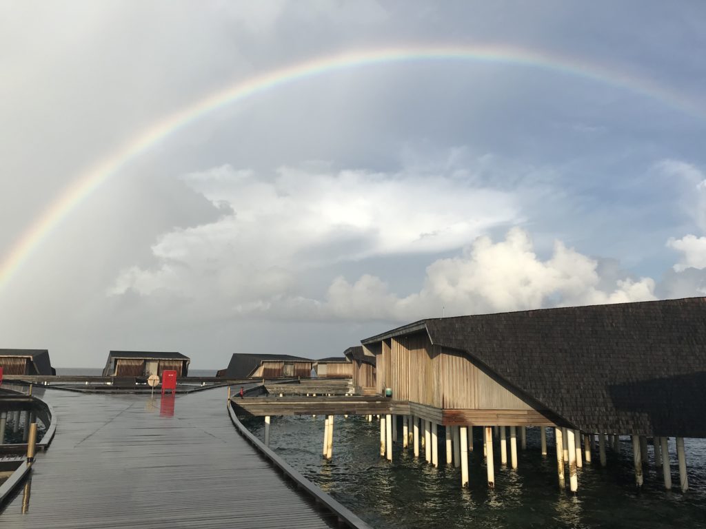 rainbow over st regis maldives