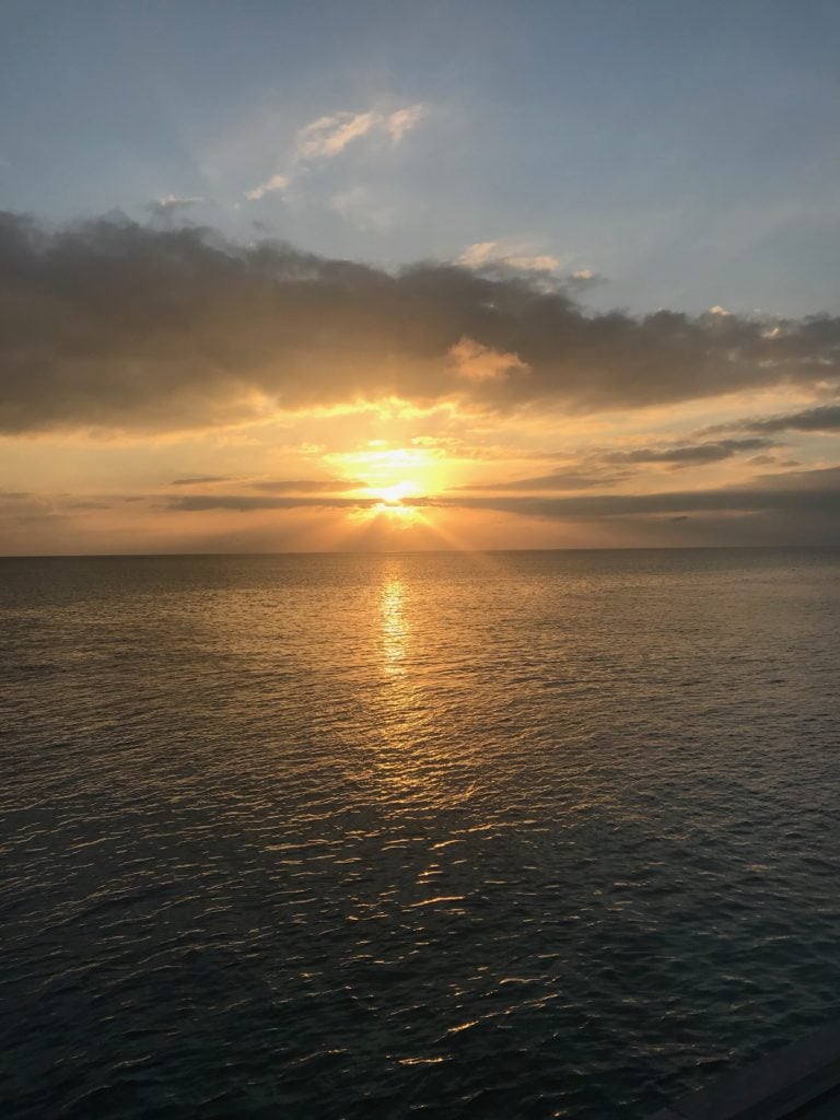sunset from whale bar st regis maldives